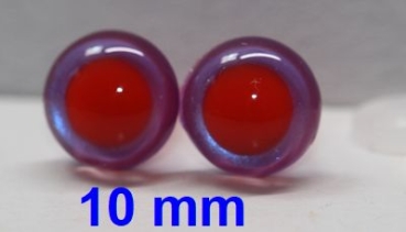 1 Paar Sicherheitsaugen rote Pupille Iris Lilacpurple metallic