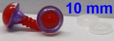 1 Paar Sicherheitsaugen rote Pupille Iris Lilacpurple metallic