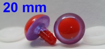 1 Paar Sicherheitsaugen rote Pupille Iris Lilacpurple metallic