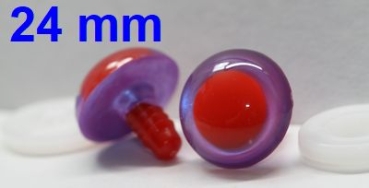 1 Paar Sicherheitsaugen rote Pupille Iris Lilacpurple metallic