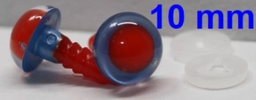 1 Paar Sicherheitsaugen rote Pupille Iris Lightblue metallic