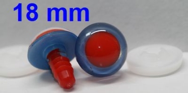 1 Paar Sicherheitsaugen rote Pupille Iris Lightblue metallic