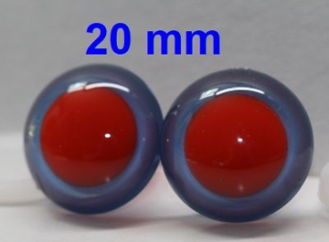 1 Paar Sicherheitsaugen rote Pupille Iris Lightblue metallic