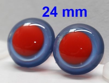 1 Paar Sicherheitsaugen rote Pupille Iris Lightblue metallic