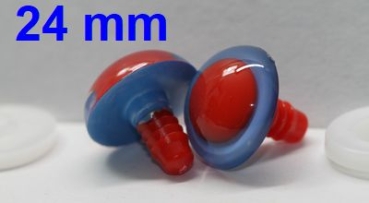 1 Paar Sicherheitsaugen rote Pupille Iris Lightblue metallic