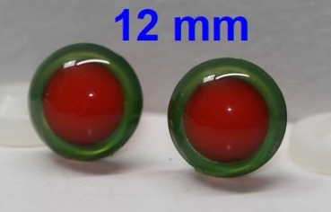 1 Paar Sicherheitsaugen rote Pupille Iris Goldgreen metallic