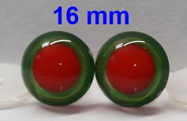 1 Paar Sicherheitsaugen rote Pupille Iris Goldgreen metallic
