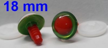 1 Paar Sicherheitsaugen rote Pupille Iris Goldgreen metallic