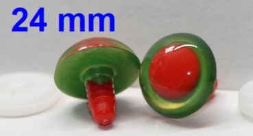 1 Paar Sicherheitsaugen rote Pupille Iris Goldgreen metallic