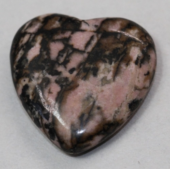 1 Herz Naturstein Rhodonit ca. 20 mm x 20 mm x 6 mm