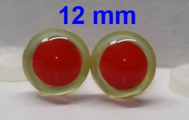 1 Paar Sicherheitsaugen rote Pupille Iris Fluoyellow metallic