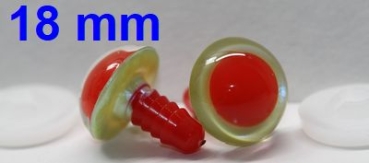 1 Paar Sicherheitsaugen rote Pupille Iris Fluoyellow metallic