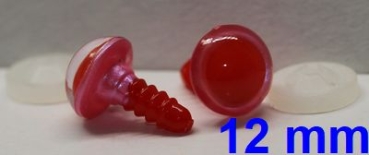 1 Paar Sicherheitsaugen rote Pupille Iris Fluopink metallic