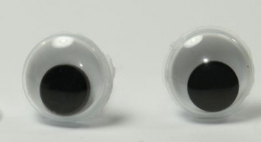 1 Paar 10 mm Sicherheitsaugen Comic Wackelaugen weiß schwarz