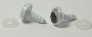 1 Paar 10 mm Sicherheitsaugen Comic Wackelaugen weiß schwarz
