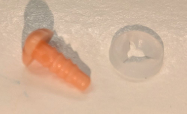 Preview: Sicherheitsnase 10 mm x 6,5 mm Katze hart Haut glänzend mit Sicherheitsscheibe  2