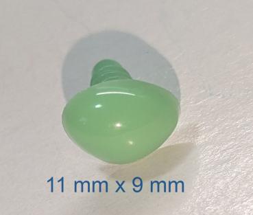 Sicherheitsnase dreieckig hart hellgrün mit Sicherheitsscheibe 11 mm