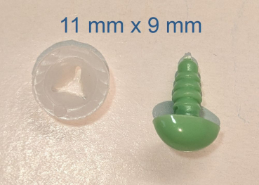 Sicherheitsnase dreieckig hart hellgrün mit Sicherheitsscheibe 11 mm 2