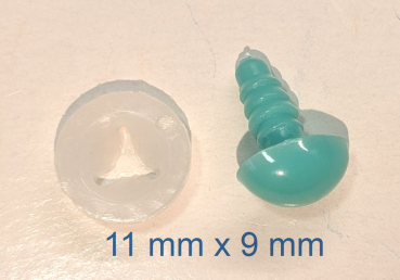 Sicherheitsnase dreieckig hart türkisgrün mit Sicherheitsscheibe 11 mm 2