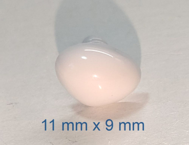 Sicherheitsnase dreieckig hart weiß mit Sicherheitsscheibe 11 mm