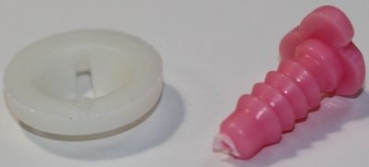 Sicherheitsnase 11 mm Katze hart pink mit Sicherheitsscheibe