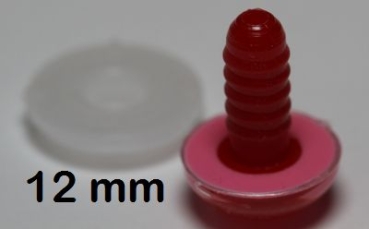 1 Paar Sicherheitsaugen rosa mit roter Pupille