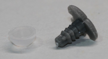 Sicherheitsnase 12 mm x 8 mm Katze hart grau mit Sicherheitsscheibe