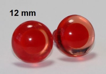1 Paar Sicherheitsaugen rote Pupille Iris transparent durchgefärbt rosa