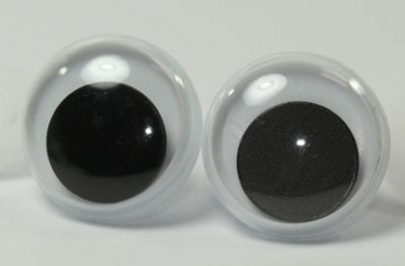 1 Paar 15 mm Sicherheitsaugen Comic Wackelaugen weiß schwarz