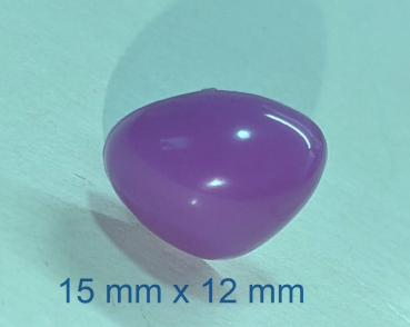Sicherheitsnase dreieckig hart violett mit Sicherheitsscheibe 15 mm