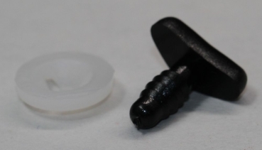 Sicherheitsnase 15 mm x 7 mm Katze hart schwarz mit Sicherheitsscheibe