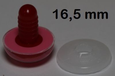 1 Paar Sicherheitsaugen rosa mit roter Pupille