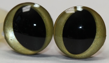 1 Paar Sicherheitsaugen trapezoid gold metallic 16 mm Katze Drache