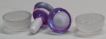 1 Paar Sicherheitsaugen trapezoid pink blau Prisma Color 16 mm weiße Pupille