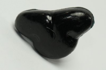 Sicherheitsnase 17 mm Katze hart schwarz mit Sicherheitsscheibe