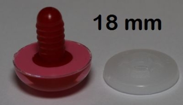 1 Paar Sicherheitsaugen rosa mit roter Pupille