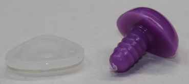 Sicherheitsnase dreieckig hart violett mit Sicherheitsscheibe 18 mm