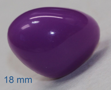 Sicherheitsnase dreieckig hart violett mit Sicherheitsscheibe 18 mm