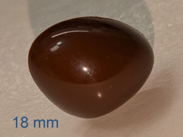 Sicherheitsnase dreieckig hart braun glänzend mit Sicherheitsscheibe 18 mm
