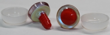 1 Paar Sicherheitsaugen trapezoid gelb blaugrün Prisma Color 18 mm rote Pupille