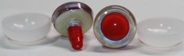1 Paar Sicherheitsaugen trapezoid gelb blaugrün Prisma Color 20 mm rote Pupille