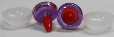 1 Paar Sicherheitsaugen trapezoid pink blau Prisma Color 20 mm rote Pupille
