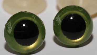 1 Paar Sicherheitsaugen grün-gelb metallic