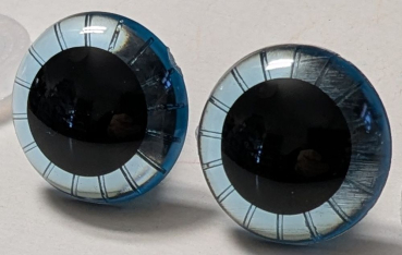 1 Paar 20 mm Sicherheitsaugen transparent durchgefärbt blassblau Strahlen