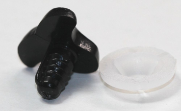 Preview: Sicherheitsnase 22 mm x 16 mm Katze Tiger hart schwarz mit Sicherheitsscheibe