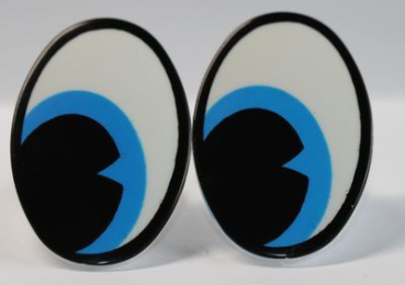 1 Paar 23 mm x 36 mm Sicherheitsaugen Comic weiß schwarz blau rechts