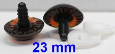 1 Paar Sicherheitsaugen Owl-Cut transparent durchgefärbt braun