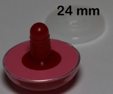 1 Paar Sicherheitsaugen rosa mit roter Pupille