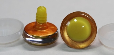 1 Paar Sicherheitsaugen trapezoid orange gelb Prisma Color 25 mm gelbe Pupille