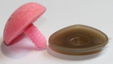 Bärennase rosa softer Kunststoff mit Sicherheitsscheibe 12 mm 2 Stück 